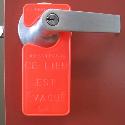 Plaquettes d'évacuation