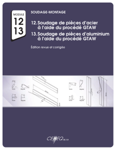 301-825 - Soudage GTAW, pièces d'acier, pièces d'aluminium (module 12-13) (CEMEQ)